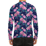 Pink Peony Floral Flower Pattern Print Men's Long Sleeve Rash Guard