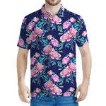 Pink Peony Floral Flower Pattern Print Men's Polo Shirt