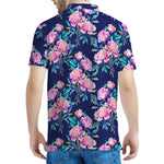 Pink Peony Floral Flower Pattern Print Men's Polo Shirt