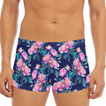 Pink Peony Floral Flower Pattern Print Men's Short Boxer Briefs