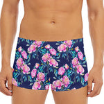 Pink Peony Floral Flower Pattern Print Men's Short Boxer Briefs