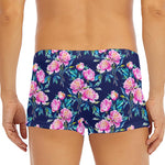Pink Peony Floral Flower Pattern Print Men's Short Boxer Briefs