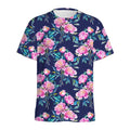 Pink Peony Floral Flower Pattern Print Men's Athletic T-Shirt