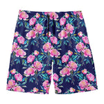 Pink Peony Floral Flower Pattern Print Men's Swim Trunks