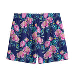Pink Peony Floral Flower Pattern Print Mesh Shorts