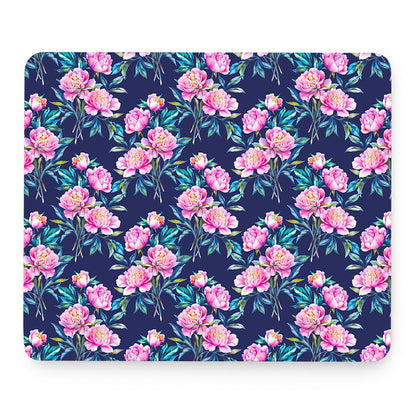 Pink Peony Floral Flower Pattern Print Mouse Pad