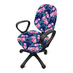 Pink Peony Floral Flower Pattern Print Office Chair Cover