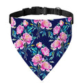 Pink Peony Floral Flower Pattern Print Over The Collar Dog Bandana