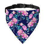 Pink Peony Floral Flower Pattern Print Over The Collar Dog Bandana