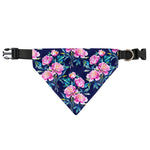 Pink Peony Floral Flower Pattern Print Over The Collar Dog Bandana