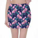Pink Peony Floral Flower Pattern Print Pencil Mini Skirt