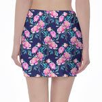 Pink Peony Floral Flower Pattern Print Pencil Mini Skirt