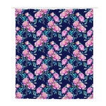 Pink Peony Floral Flower Pattern Print Polyester Shower Curtain
