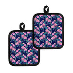 Pink Peony Floral Flower Pattern Print Pot Holders