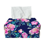 Pink Peony Floral Flower Pattern Print Rectangle Tissue Box Cover