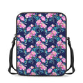 Pink Peony Floral Flower Pattern Print Rectangular Crossbody Bag