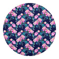 Pink Peony Floral Flower Pattern Print Round Blanket