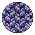 Pink Peony Floral Flower Pattern Print Round Floor Mat