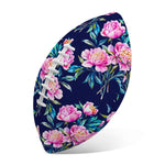 Pink Peony Floral Flower Pattern Print Rugby Ball