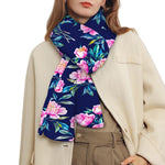Pink Peony Floral Flower Pattern Print Scarf