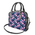 Pink Peony Floral Flower Pattern Print Shoulder Handbag