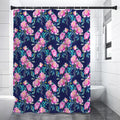 Pink Peony Floral Flower Pattern Print Shower Curtain