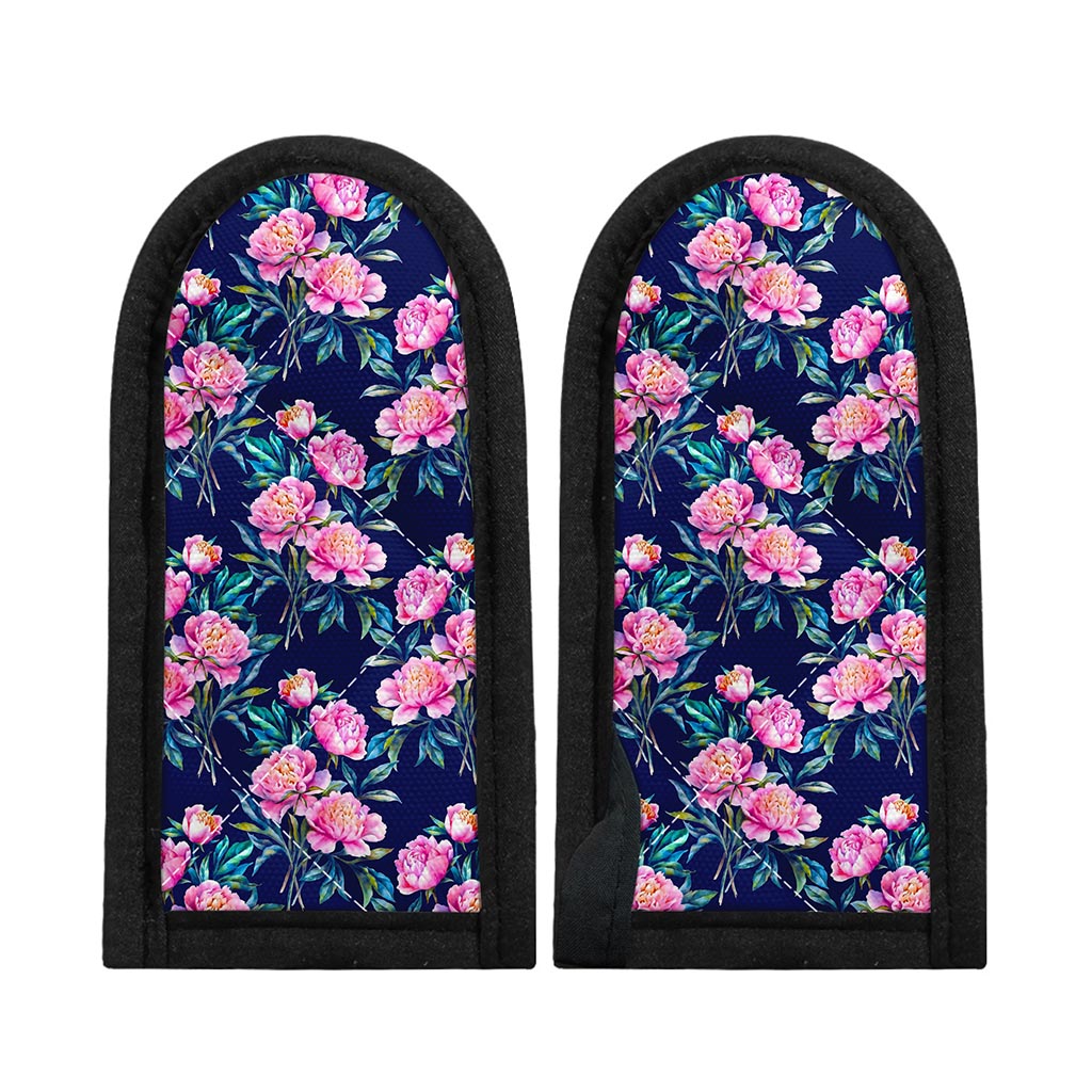 Pink Peony Floral Flower Pattern Print Skillet Handle Cover