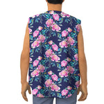 Pink Peony Floral Flower Pattern Print Sleeveless Baseball Jersey