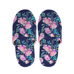 Pink Peony Floral Flower Pattern Print Slippers