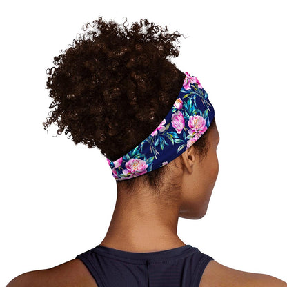 Pink Peony Floral Flower Pattern Print Sports Headband