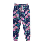 Pink Peony Floral Flower Pattern Print Sweatpants