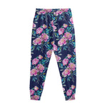 Pink Peony Floral Flower Pattern Print Sweatpants