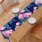 Pink Peony Floral Flower Pattern Print Table Runner