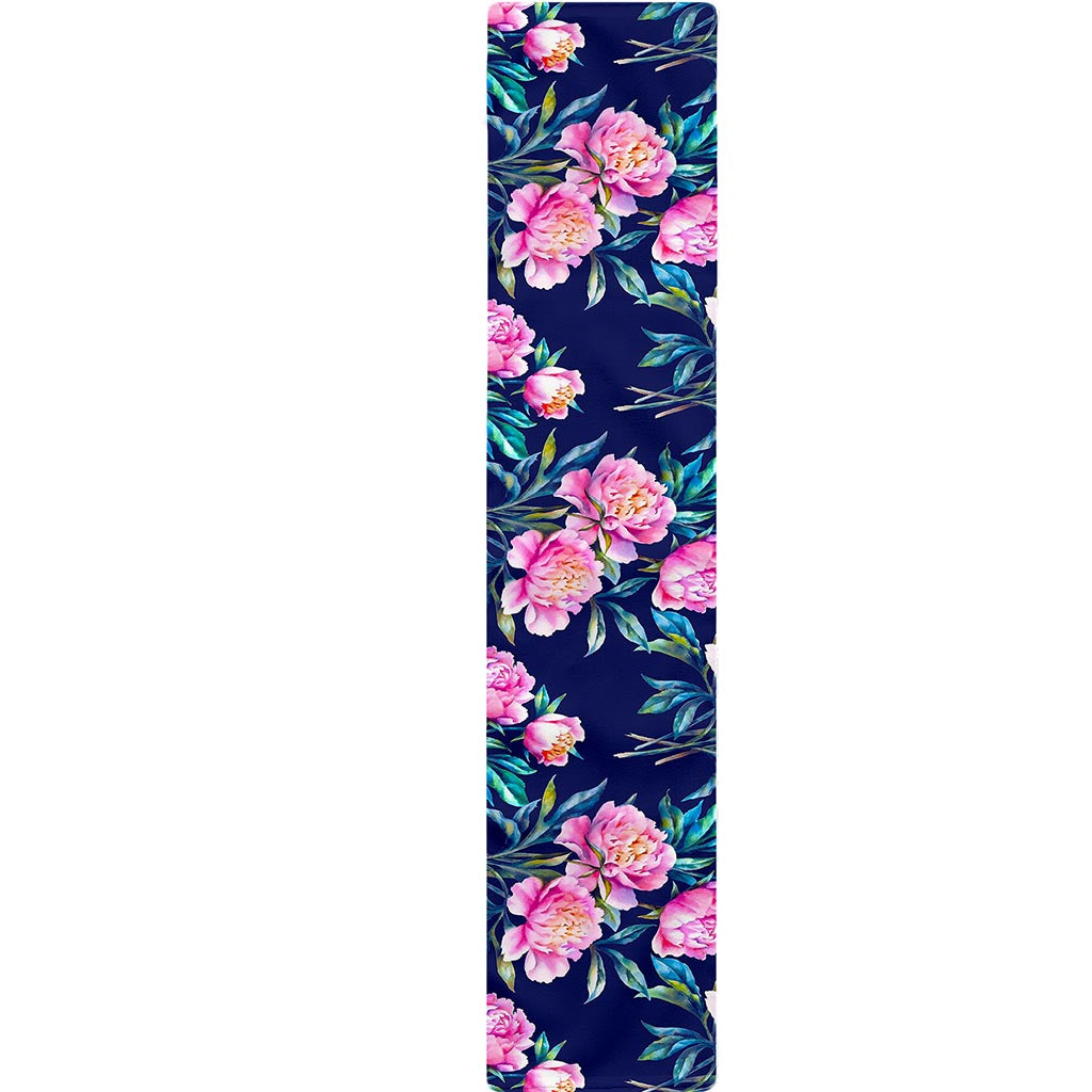 Pink Peony Floral Flower Pattern Print Table Runner