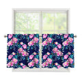 Pink Peony Floral Flower Pattern Print Tier Curtains