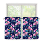 Pink Peony Floral Flower Pattern Print Tier Curtains