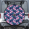 Pink Peony Floral Flower Pattern Print Tire Cover With Camera Hole