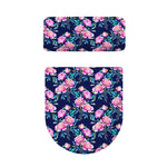 Pink Peony Floral Flower Pattern Print Toilet Lid And Tank Cover Set