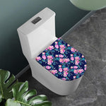Pink Peony Floral Flower Pattern Print Toilet Lid Cover