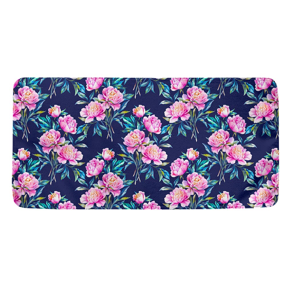 Pink Peony Floral Flower Pattern Print Towel