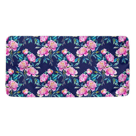 Pink Peony Floral Flower Pattern Print Towel