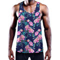 Pink Peony Floral Flower Pattern Print Men's Workout Tank Top