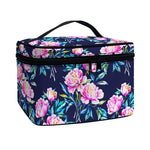Pink Peony Floral Flower Pattern Print Travel Makeup Bag