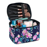Pink Peony Floral Flower Pattern Print Travel Makeup Bag