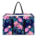 Pink Peony Floral Flower Pattern Print Utility Tote Bag