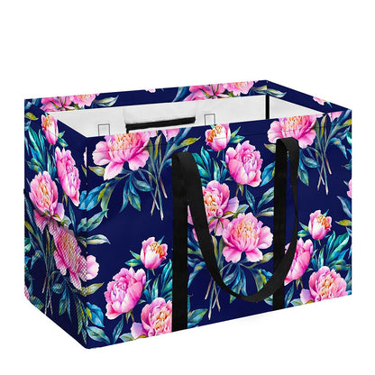 Pink Peony Floral Flower Pattern Print Utility Tote Bag