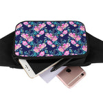 Pink Peony Floral Flower Pattern Print Waist Bag