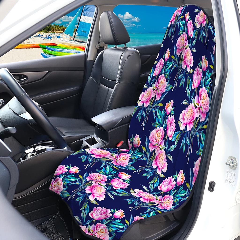 Pink Peony Floral Flower Pattern Print Waterproof Car Seat Cover