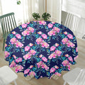 Pink Peony Floral Flower Pattern Print Waterproof Round Tablecloth