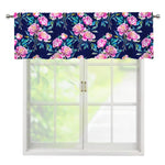 Pink Peony Floral Flower Pattern Print Window Valance